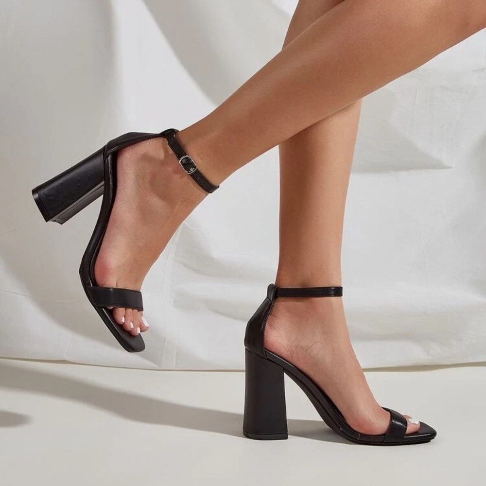 Strappy chunky heels